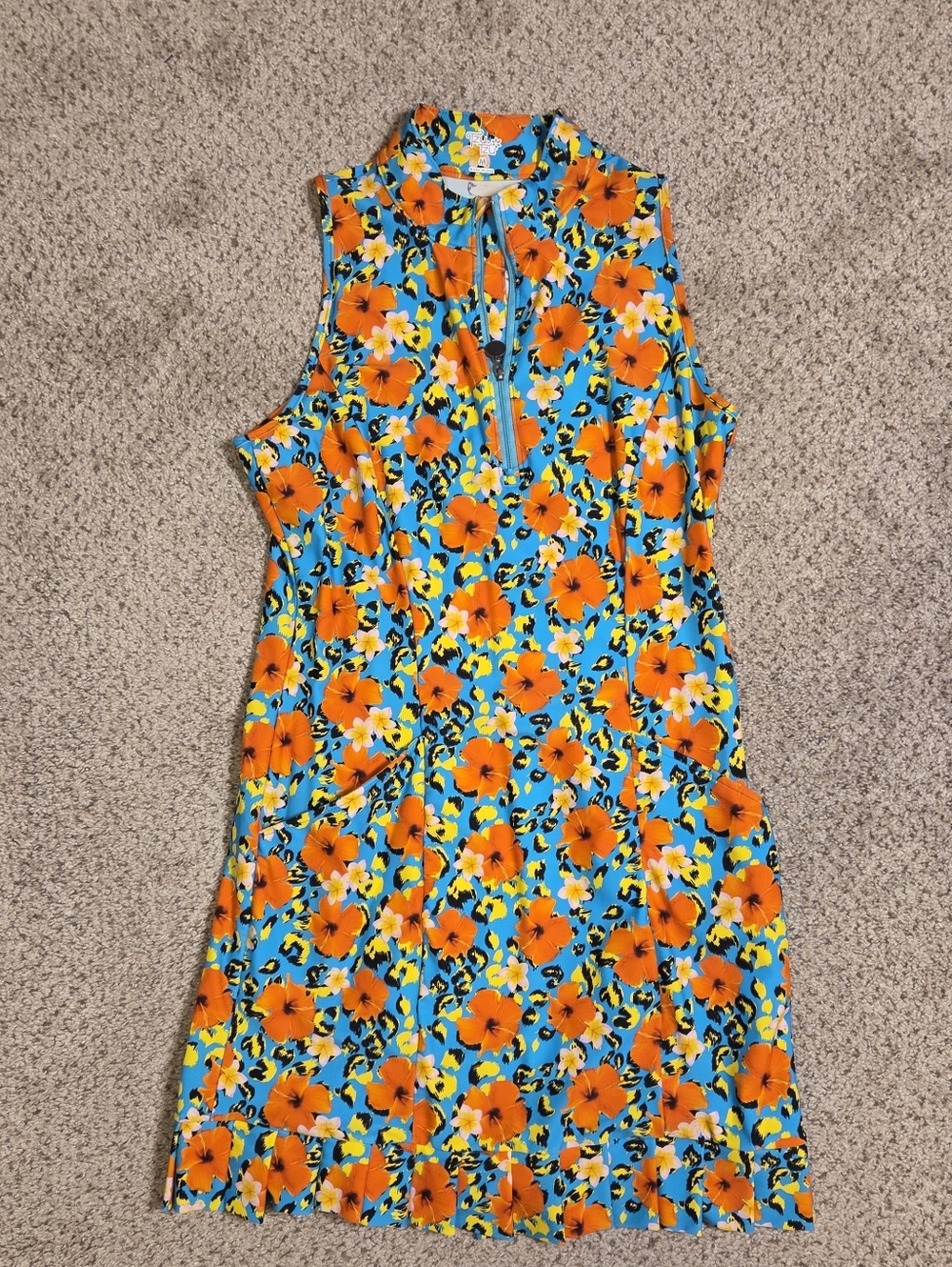 Tzu Tzu Shiloh Dress Hawaiian Floral Golf Tennis Activewear Upf 50 Medium - Picture 2 of 7